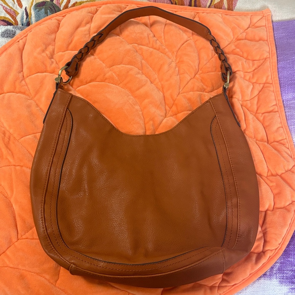 Merona Chestnut Tan Leather Hobo Bag
